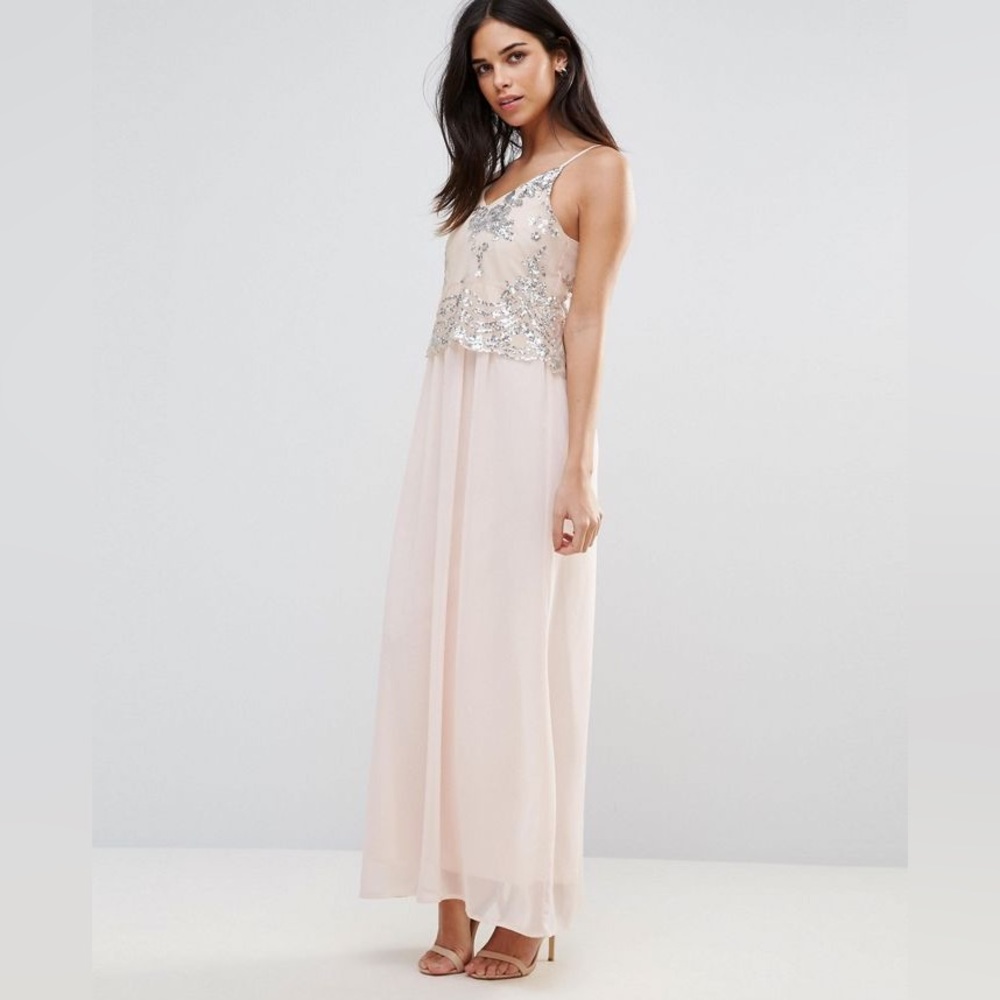NWT ASOS Maxi Dress with Sequin Overlay